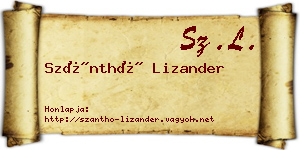 Szánthó Lizander névjegykártya